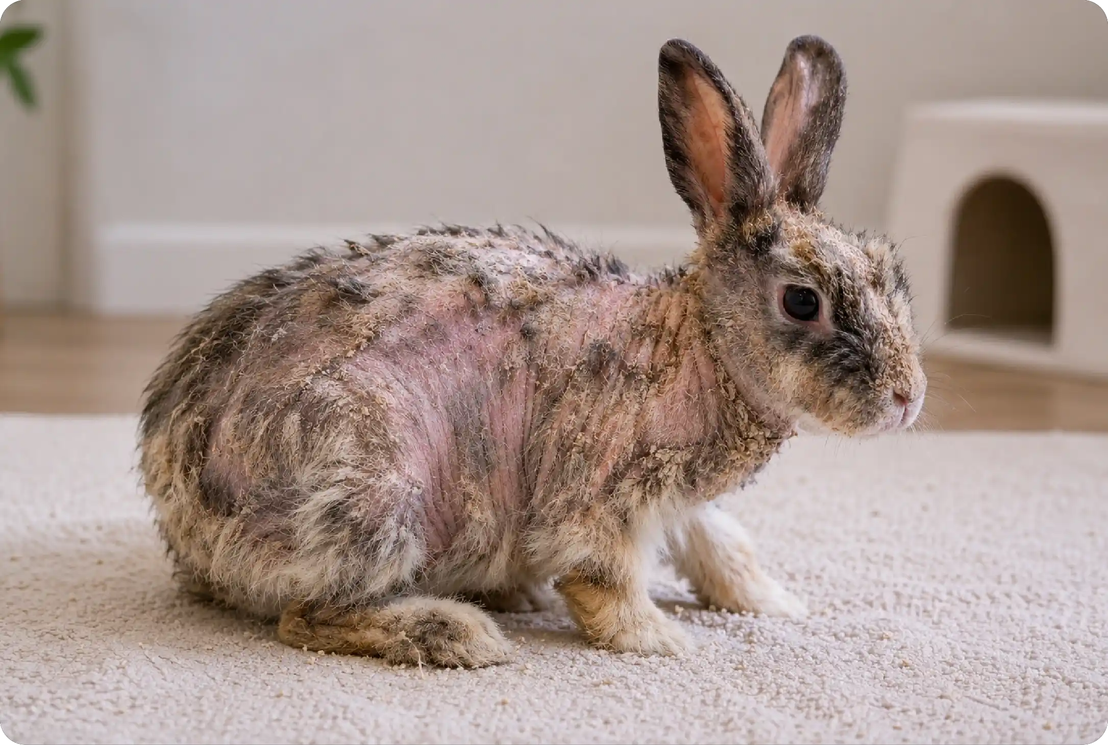 Severe Fur Mite Infestation 